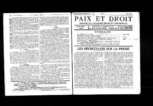 Paix et Droit.  (01/05/1939)